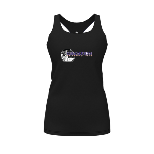 [CUS-DFW-RCBK-PER-BLK-FYS-LOGO1] Racerback Tank Top (Female Youth S, Black, Logo 1)