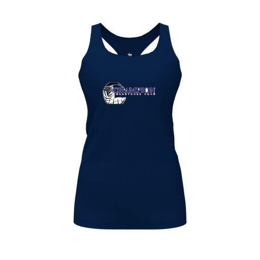 [CUS-DFW-RCBK-PER-NVY-FYS-LOGO1] Racerback Tank Top (Female Youth S, Navy, Logo 1)