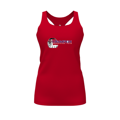 [CUS-DFW-RCBK-PER-RED-FYS-LOGO1] Racerback Tank Top (Female Youth S, Red, Logo 1)