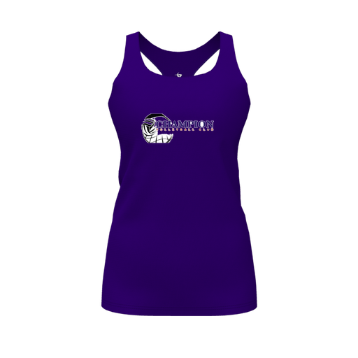 [FT0TRBPP-FYS-LOGO1] Decker Racerback Tank Top (Female Youth S, Purple, Logo 1)