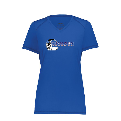 [6844.060.XS-LOGO1] Women's SoftTouch Short Sleeve (Female Adult XS, Royal, Logo 1)