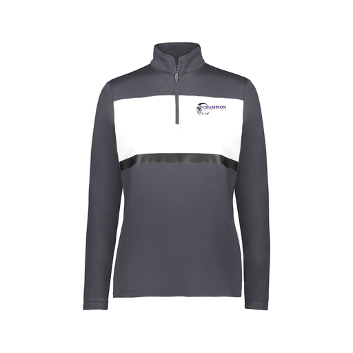 [222791.F52.XS-LOGO1] Ladies Bold 1/4 Zip Pullover (Female Adult XS, Gray, Logo 1)