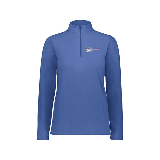[6864.060.XS-LOGO1] Ladies MicroFleece 1/4 Zip Pullover (Female Adult XS, Royal, Logo 1)