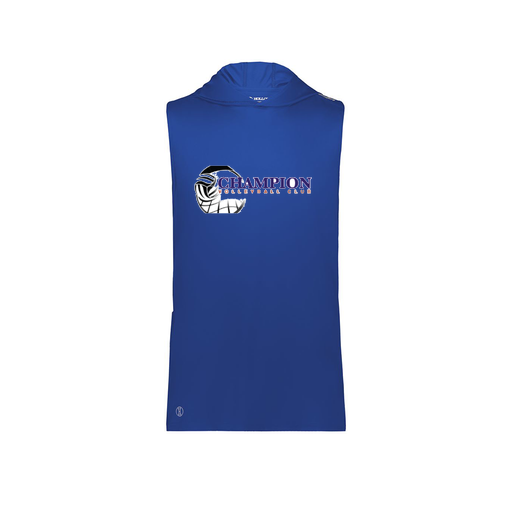 [222590.060.XS-LOGO1] Men's CoolDry Sleeveless Hoodie (Adult XS, Royal, Logo 1)