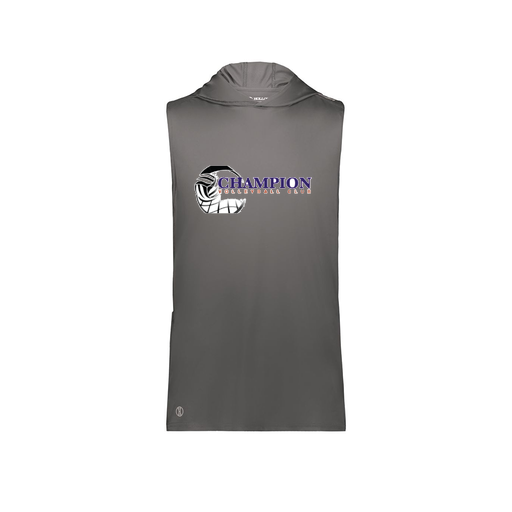 [222590.98D.XS-LOGO1] Men's CoolDry Sleeveless Hoodie (Adult XS, Gray, Logo 1)