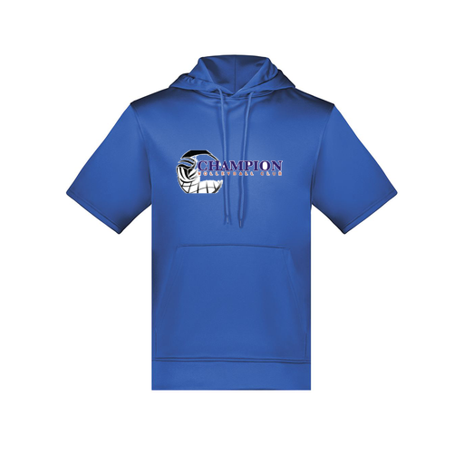 [6871.060.S-LOGO1] Men's Dri Fit Short Sleeve Hoodie (Adult S, Royal, Logo 1)