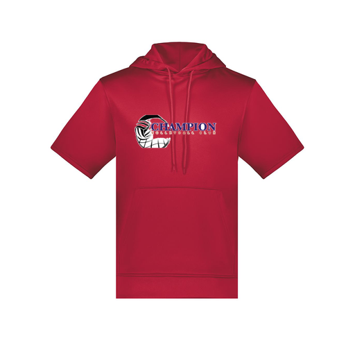 [6871.083.S-LOGO1] Men's Dri Fit Short Sleeve Hoodie (Adult S, Red, Logo 1)