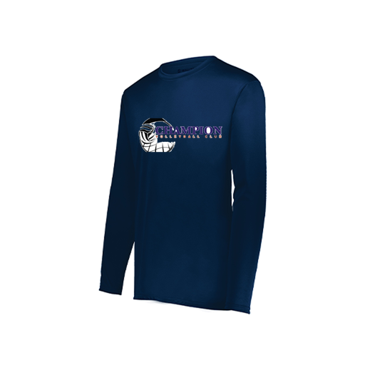 [222822.065.XS-LOGO1] Men's LS Smooth Sport Shirt (Adult XS, Navy, Logo 1)