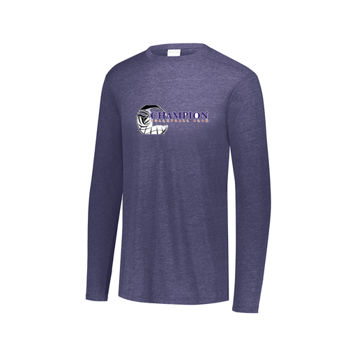 [FTLCUBNV-AXS-LOGO1] Decker Men's Tri-Blend T-Shirt - Long Sleeve (Adult XS, Navy, Logo 1)