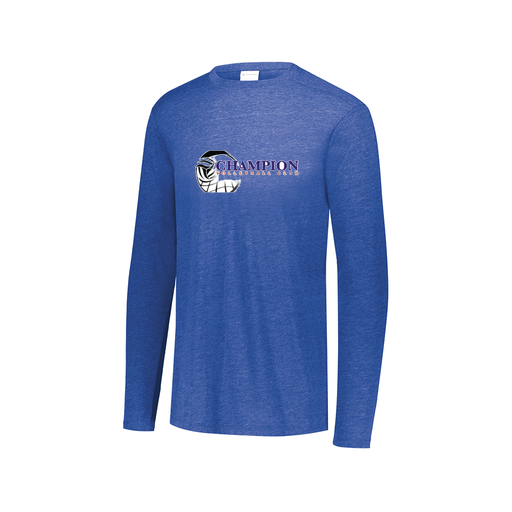 [FTLCUBRY-AXS-LOGO1] Decker Men's Tri-Blend T-Shirt - Long Sleeve (Adult XS, Royal, Logo 1)