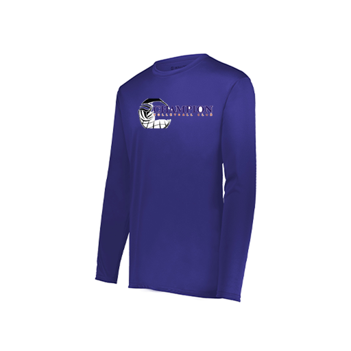 [222823.747.S-LOGO1] Youth LS Smooth Sport Shirt (Youth S, Purple, Logo 1)