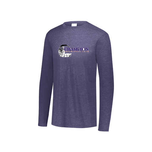 [FTLCUBNV-YS-LOGO1] Decker Youth Tri-Blend T-Shirt - Long Sleeve (Youth S, Navy, Logo 1)