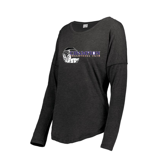 [FTLCUBBK-FAXS-LOGO1] Decker Women's Tri-Blend T-Shirt - Long Sleeve (Female Adult XS, Black, Logo 1)
