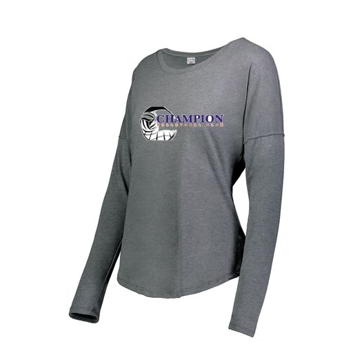 [FTLCUBGY-FAXS-LOGO1] Decker Women's Tri-Blend T-Shirt - Long Sleeve (Female Adult XS, Gray, Logo 1)