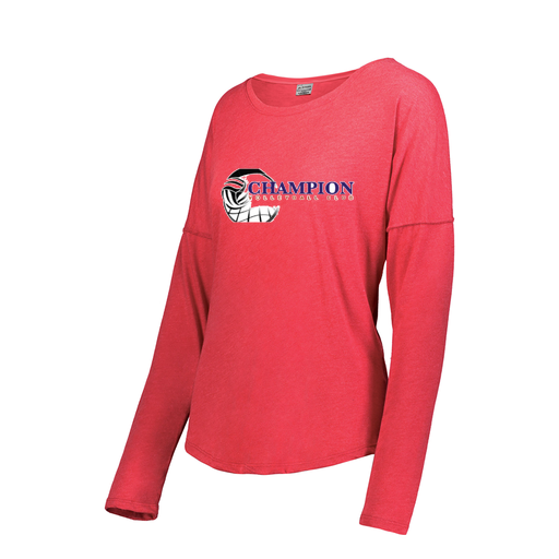 [3077.V96.XS-LOGO1] Ladies LS Ultra-blend T-Shirt (Female Adult XS, Red, Logo 1)